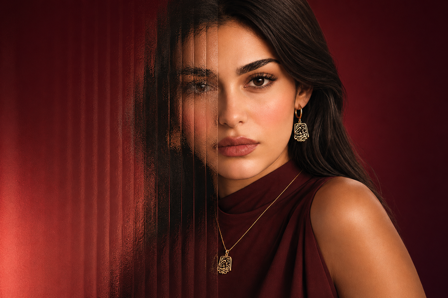 Naqsha jewellery worn by a model